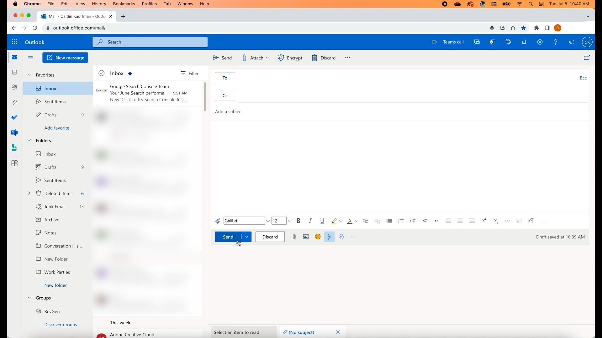 How to Send a Message in Outlook